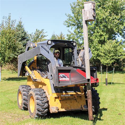 skid steer removing small trees|post puller skid steer attachment.